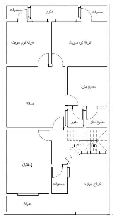 مخطط بيت صغير غرفتين