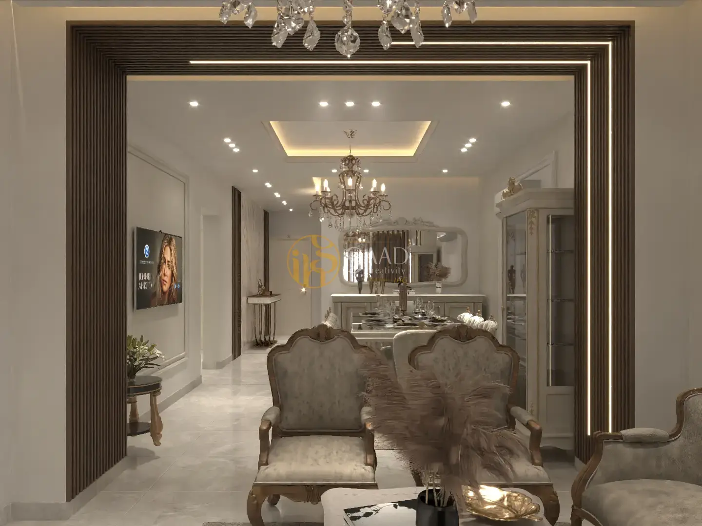 تصميم شقق نيو كلاسيك
