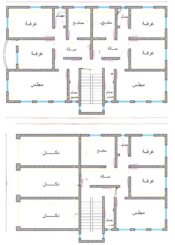 خريطة شقتين متجاورتين
